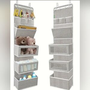 Over-the-Door Gray Hanging Storage Organizer with Clear Front Pockets